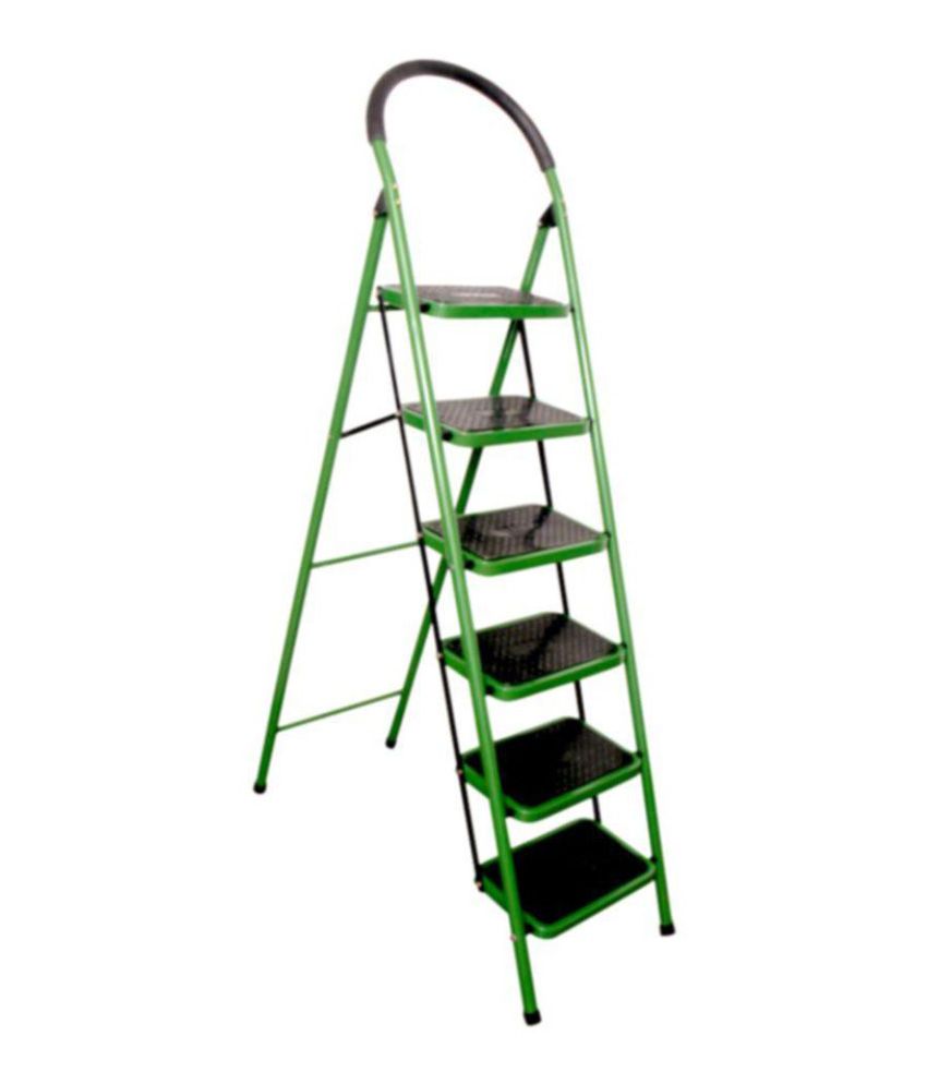 Masterfit Iron 5 Step Ladder + Platform Green Buy Masterfit Iron 5