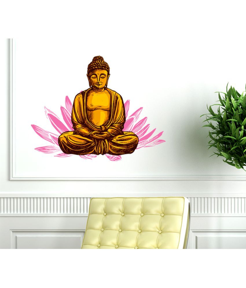 StickersKart Lord Buddha While Meditating PVC Wall Stickers Buy