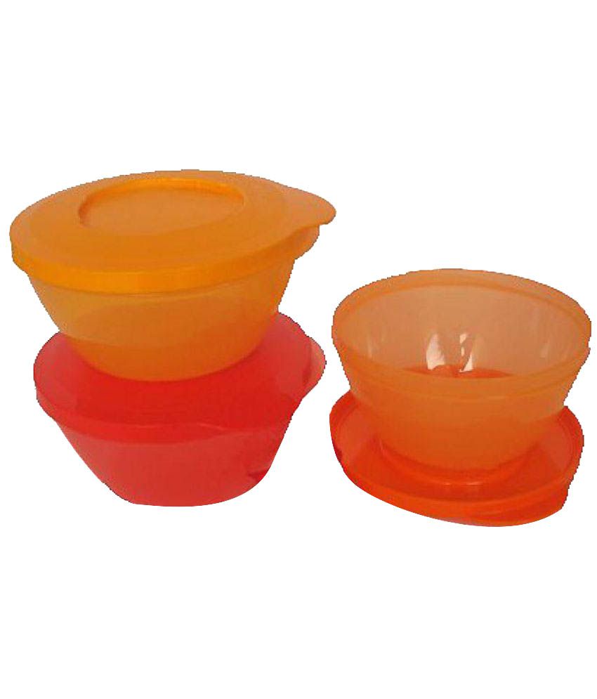     			Tupperware Click Bowl Polyproplene Food Container Set of 3
