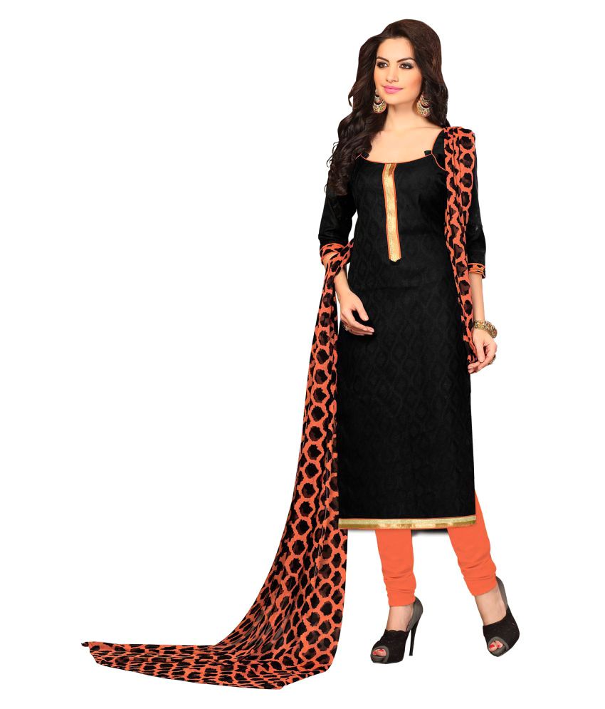 Maroosh Black Jacquard Dress Material - Buy Maroosh Black Jacquard Dress Material Online at Best 