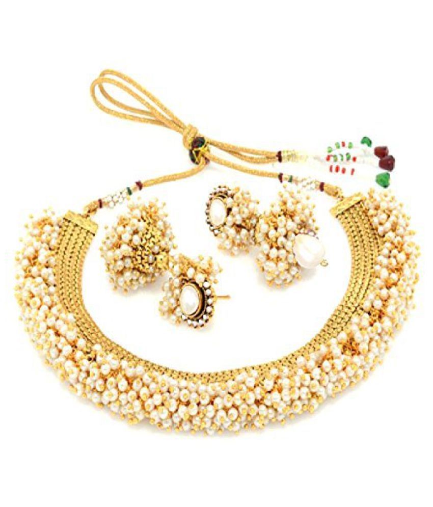     			YouBella Golden Necklace Set