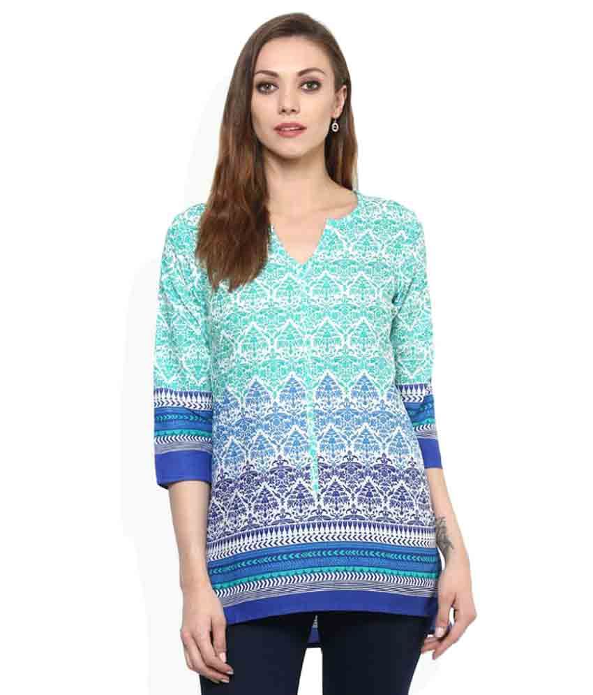Akkriti By Pantaloons Multicoloured Cotton Straight Kurti Buy Akkriti