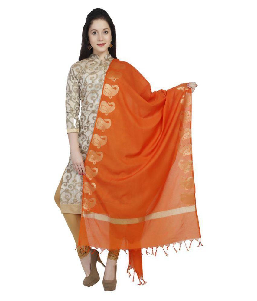 Dupatta Bazaar Orange Banarasi Dupatta Price in India - Buy Dupatta ...