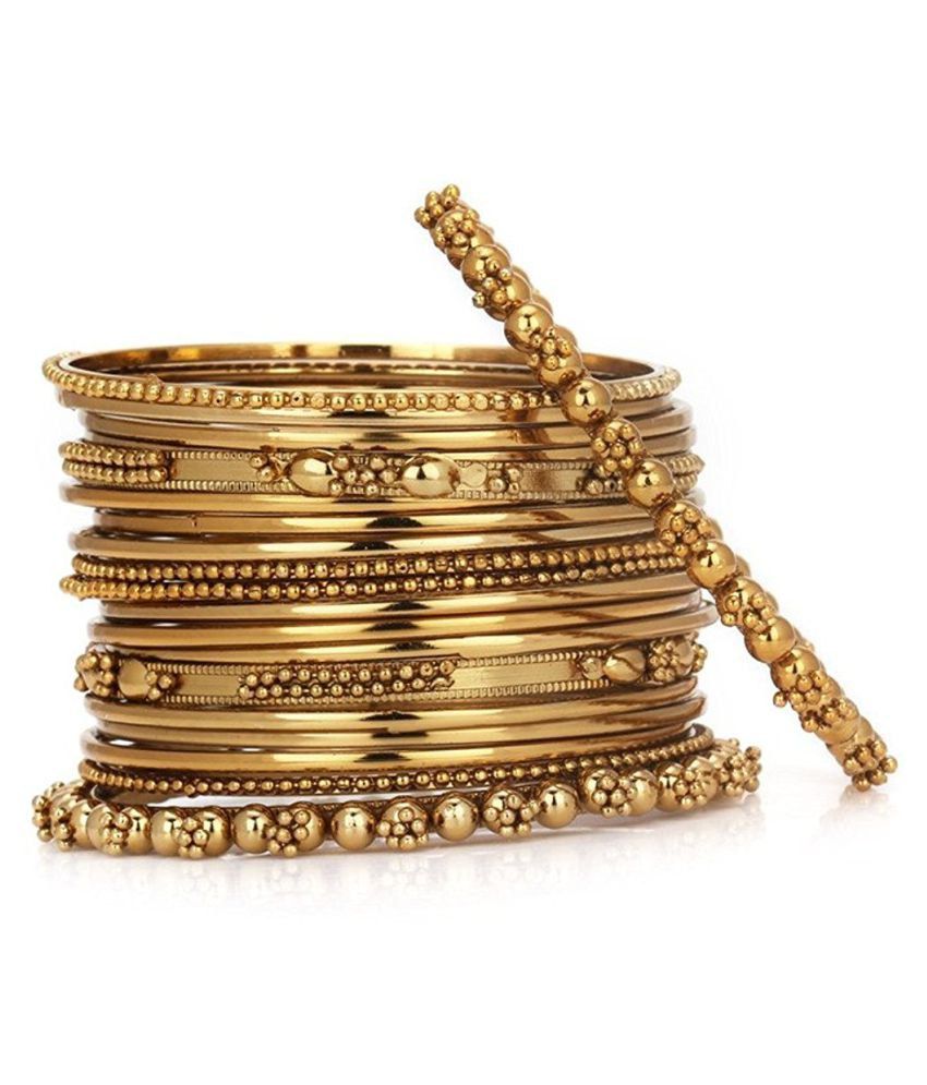     			YouBella Antique Jewellery Gold Plated Traditional Bangle Set