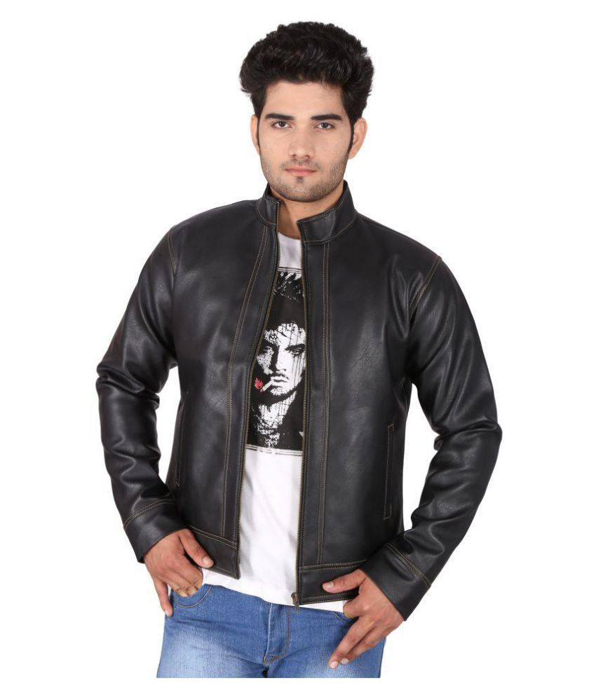 Hiller Black Leather Jacket - Buy Hiller Black Leather Jacket Online at ...