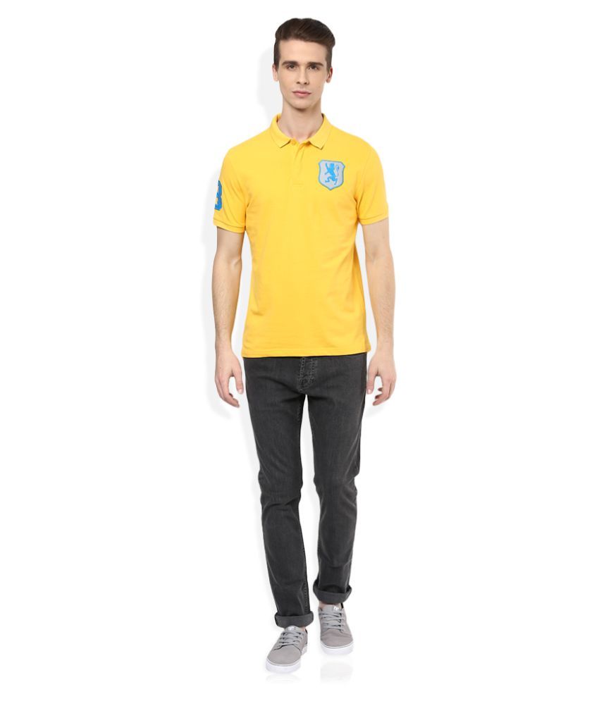 giordano yellow polo shirt