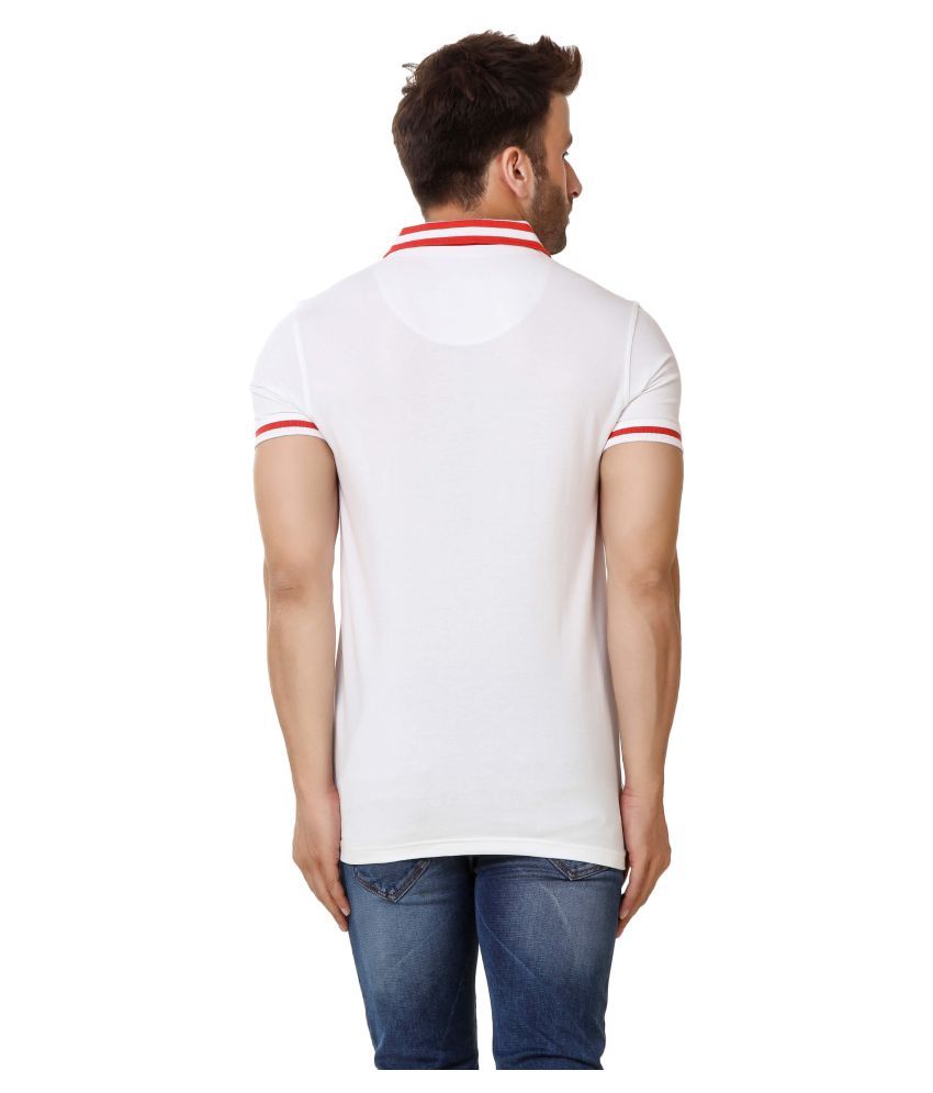 Spunk White Regular Fit Polo T Shirt Buy Spunk White Regular Fit Polo T Shirt Online at Low