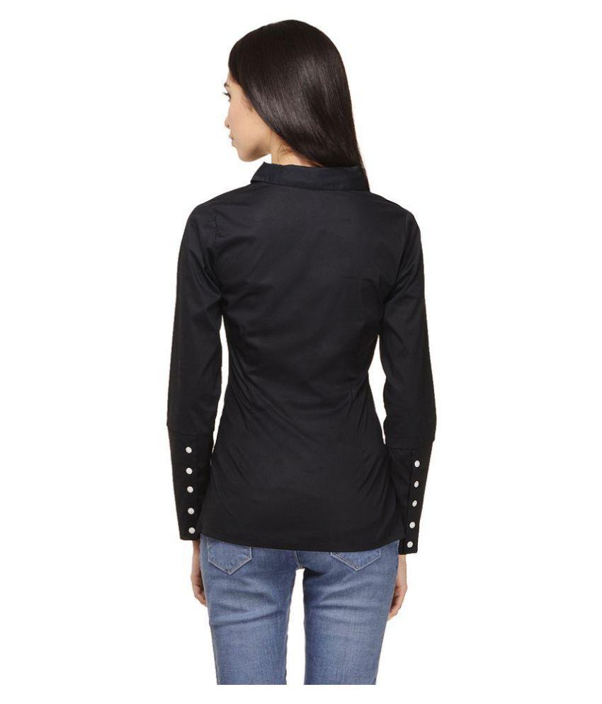 Buy Cattleya Black Cotton Blend Shirt Online at Best ...