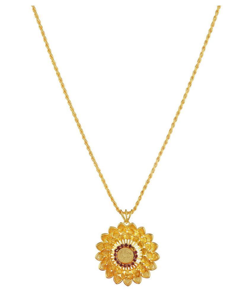 Memoir Gold plated Red CZ studded Laxmi 