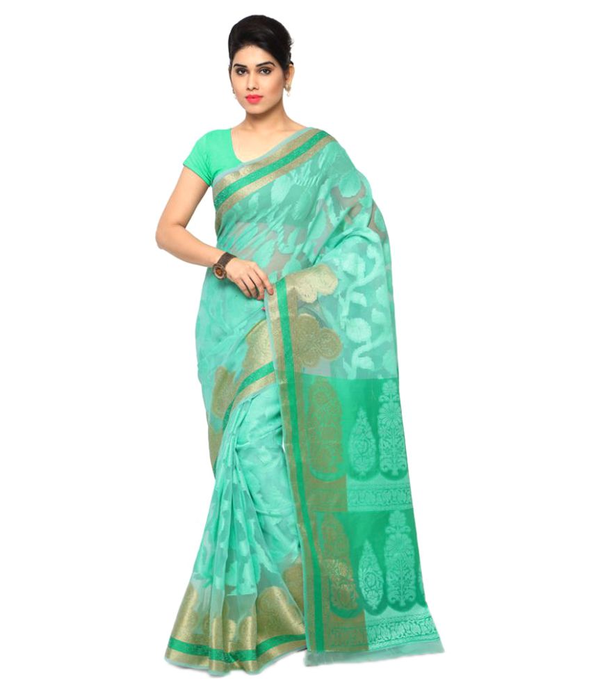 Varkala Silk Sarees Teal Banarasi Silk Saree Buy Varkala Silk Sarees