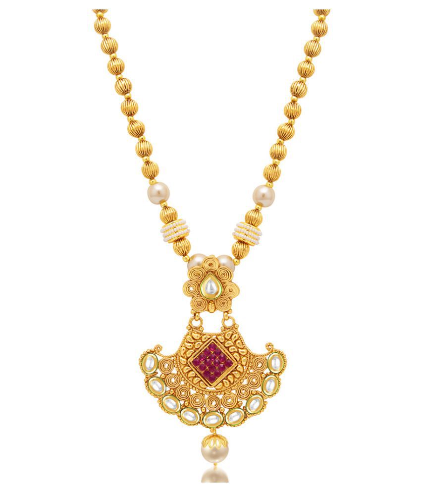 Sukkhi Shimmering Jalebi Gold Plated Kundan Necklace Set For Women ...