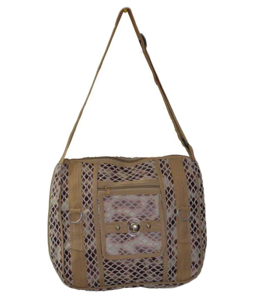 Amber Brown Fabric Sling Bag Buy Amber Brown Fabric Sling Bag Online