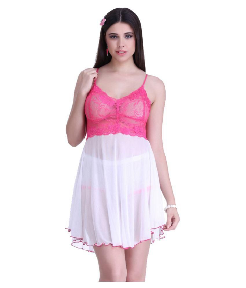 Buy Belle Nuits Pink Net Nighty Online At Best Prices In India Snapdeal 
