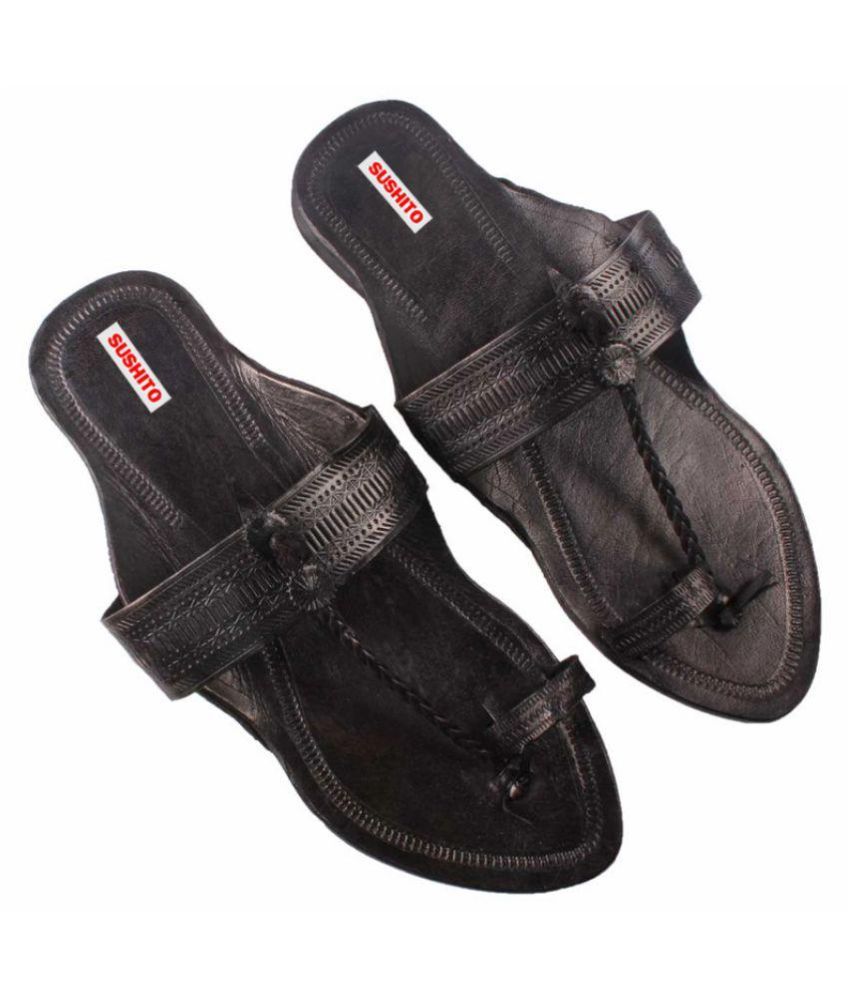 kolhapuri chappal gents black