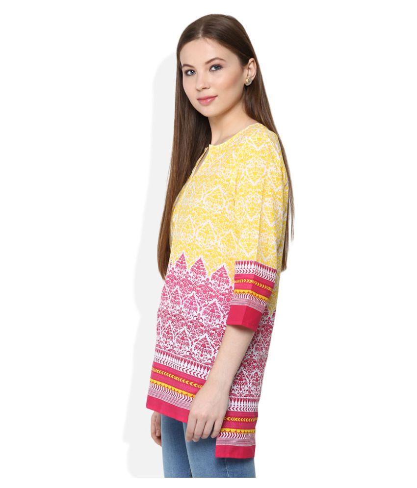 Akkriti By Pantaloons Multicolor Cotton Straight Kurti Buy Akkriti By