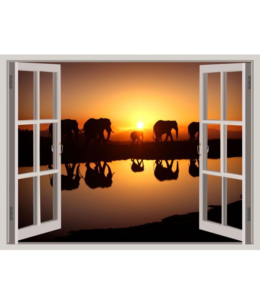     			Decor Villa elephent sunset Vinyl Wall Stickers