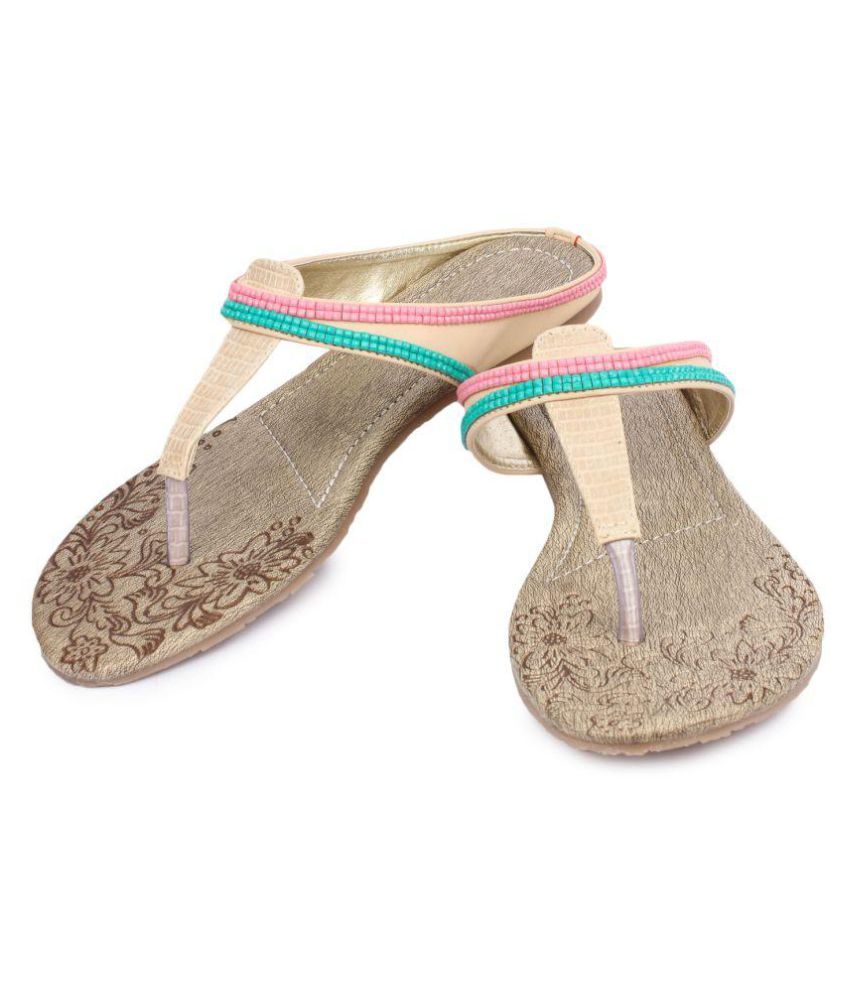 shiny beige flats