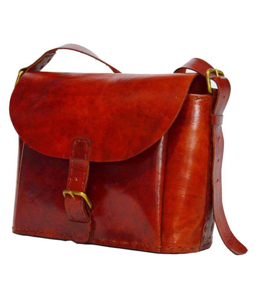 Shree Ganpati Plaza Leather Brown Shopping Bag Buy Shree Ganpati