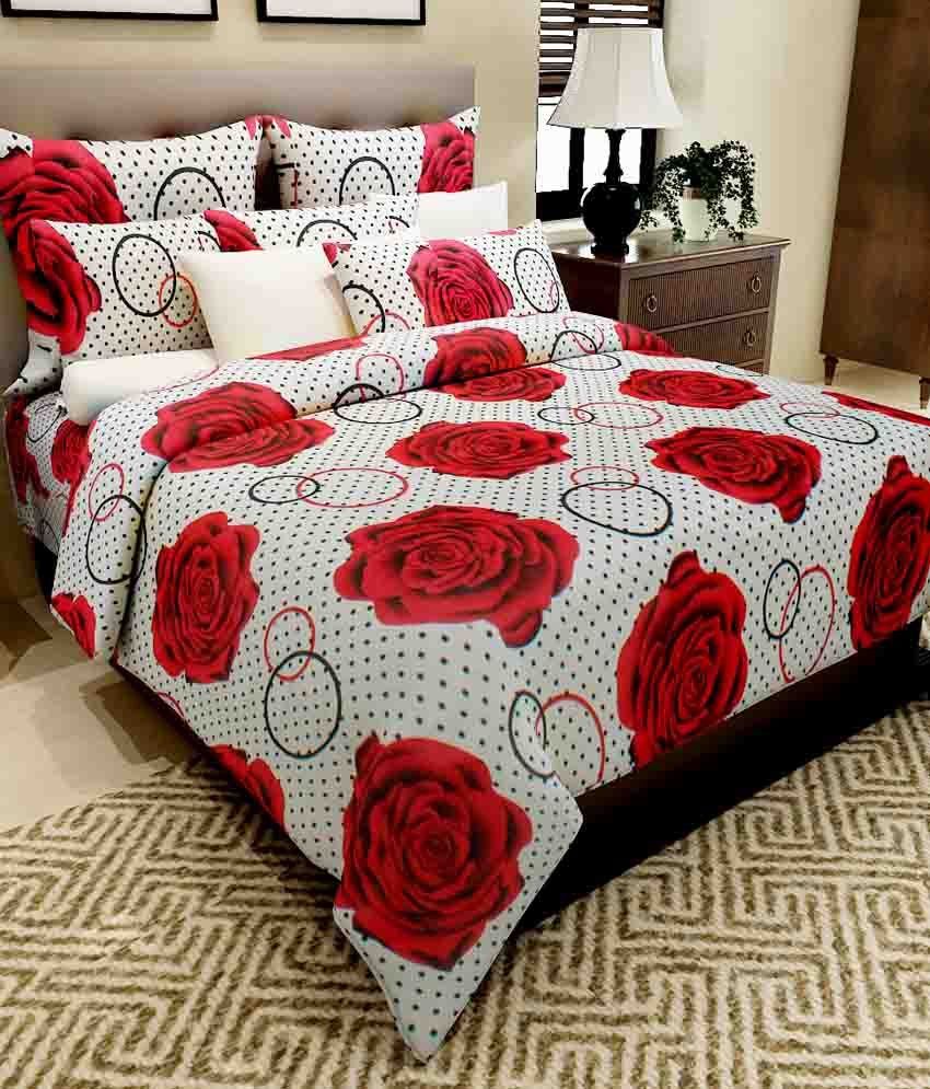     			Home Candy Cotton 1 Bedsheet with 2 Pillow Covers ( x )