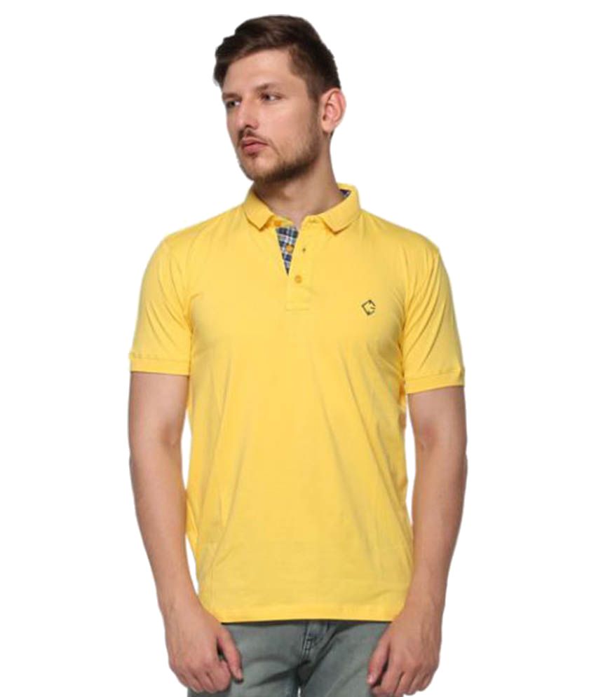 yellow slim fit polo