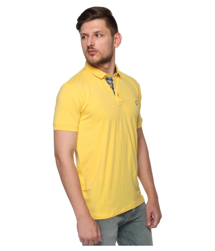 yellow slim fit polo