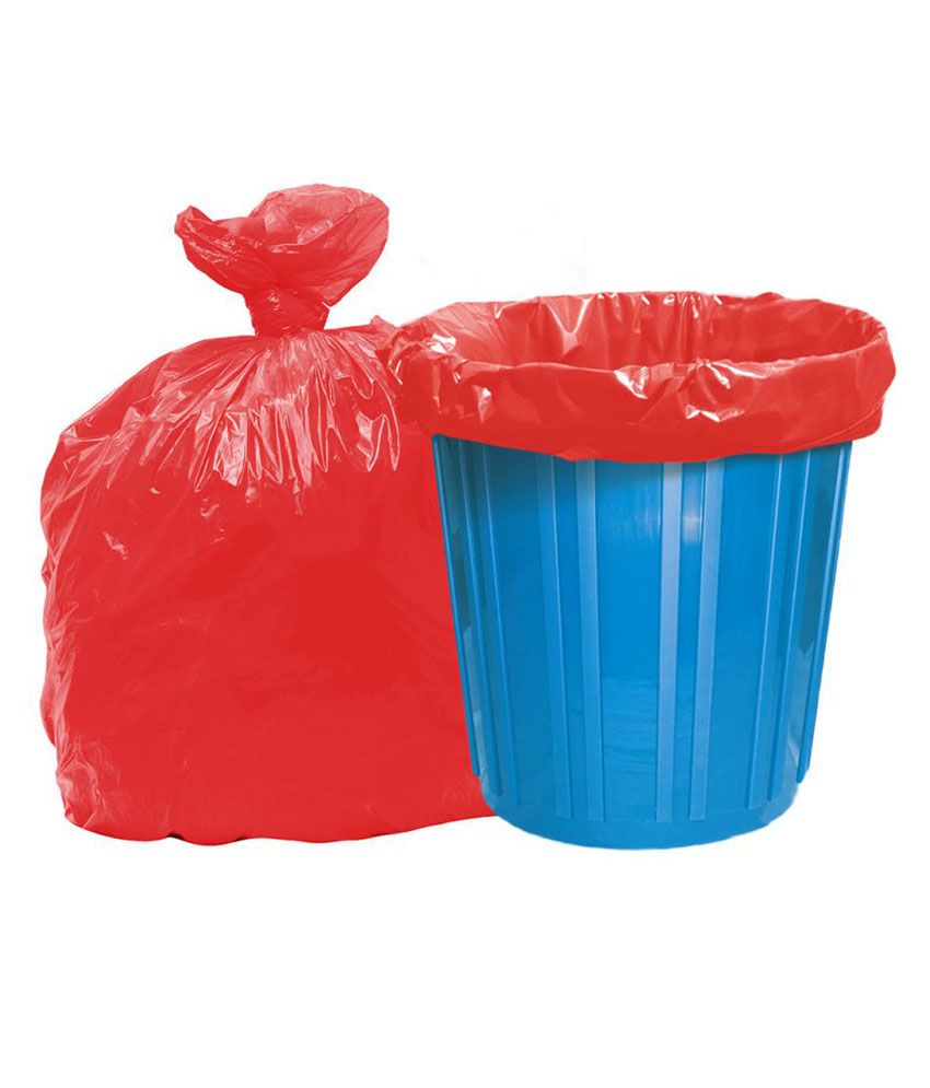 red garbage bags