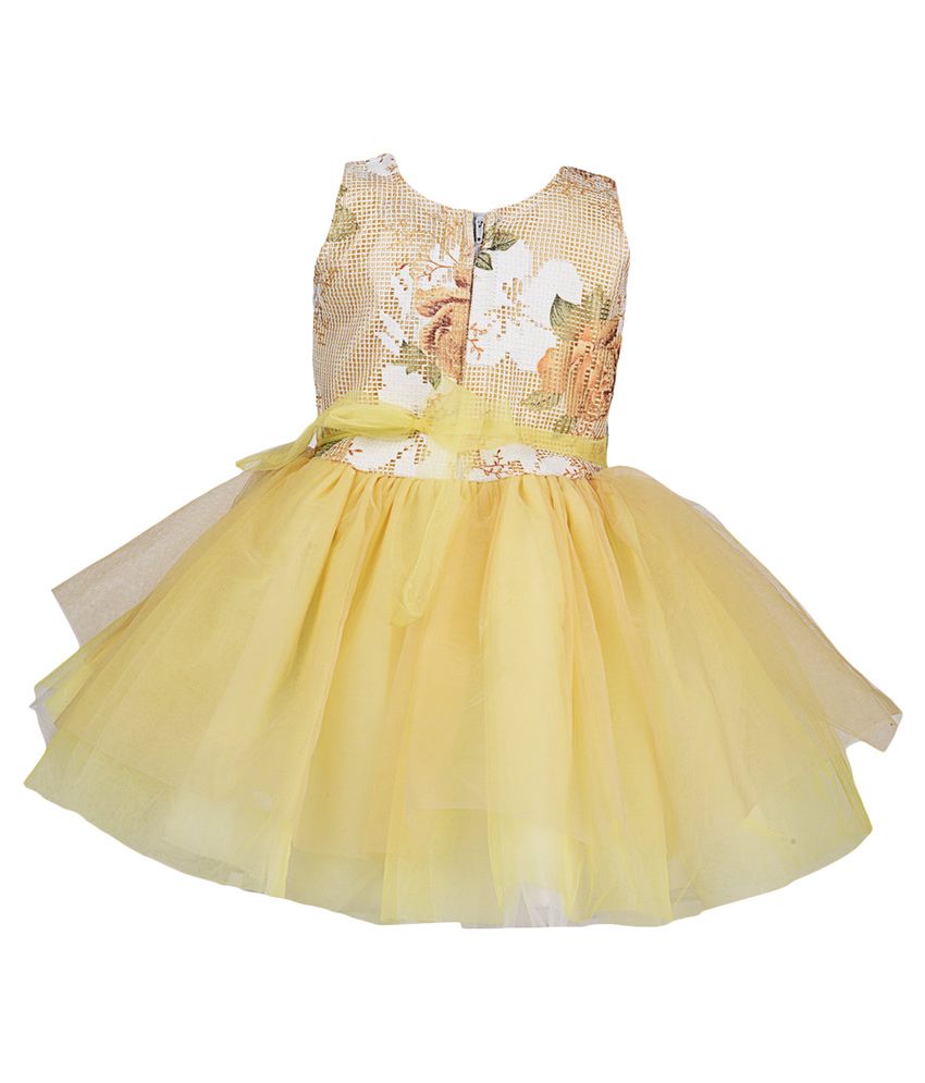 yellow net frock