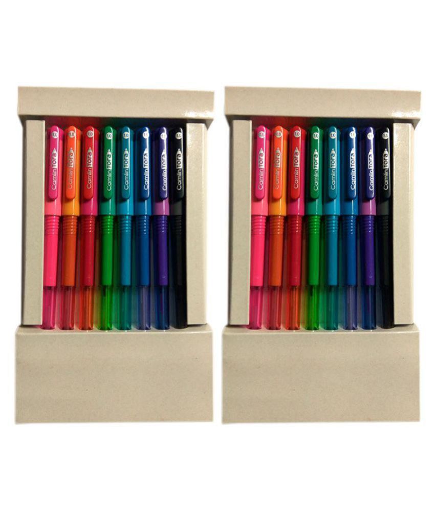     			Camlin Tora Ball Pen (1.0mm) Set of 8 Assorted in Colors (Pack of 2)