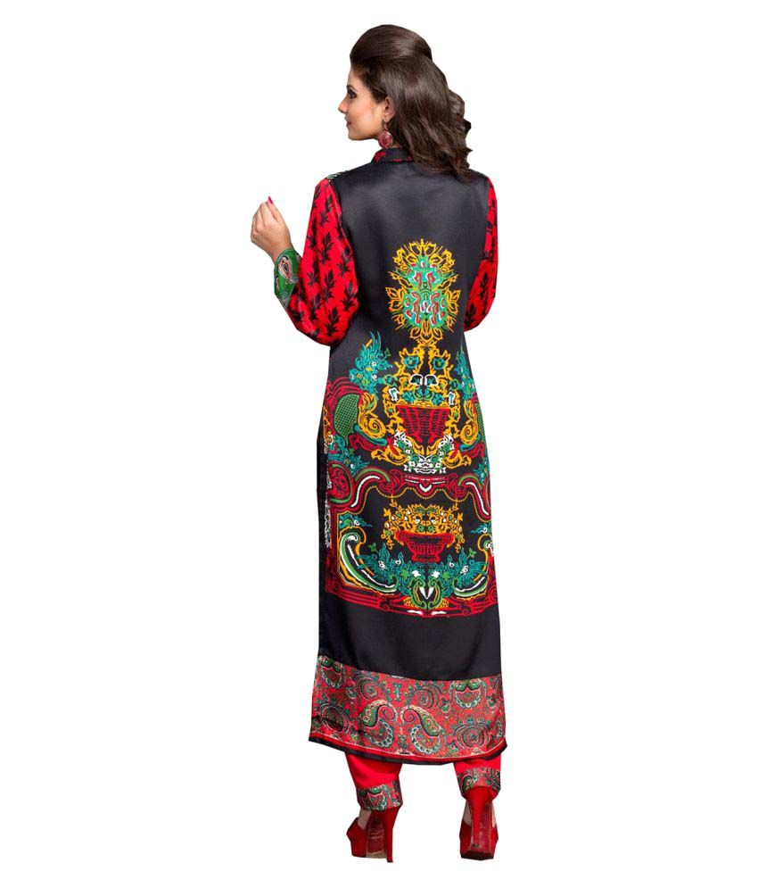 Alicolours Multicolor Embroidered Woolen Dress Material - Buy ...