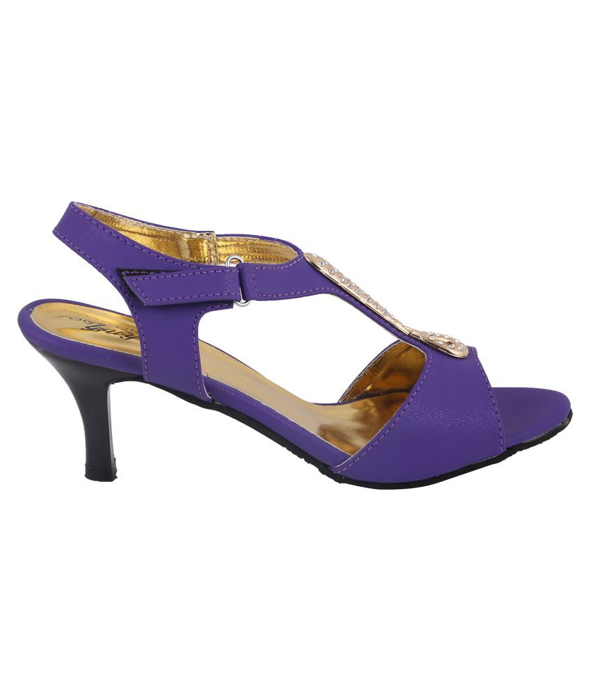 black and purple heels