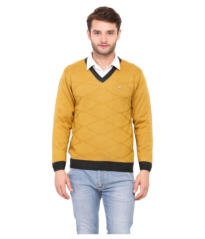 gold v neck sweater