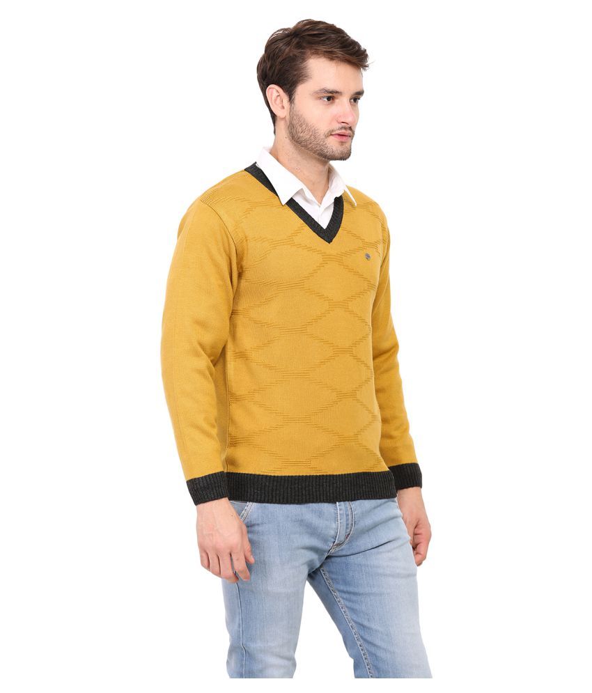 gold v neck sweater