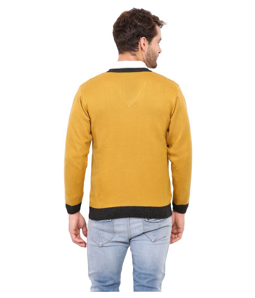 gold v neck sweater