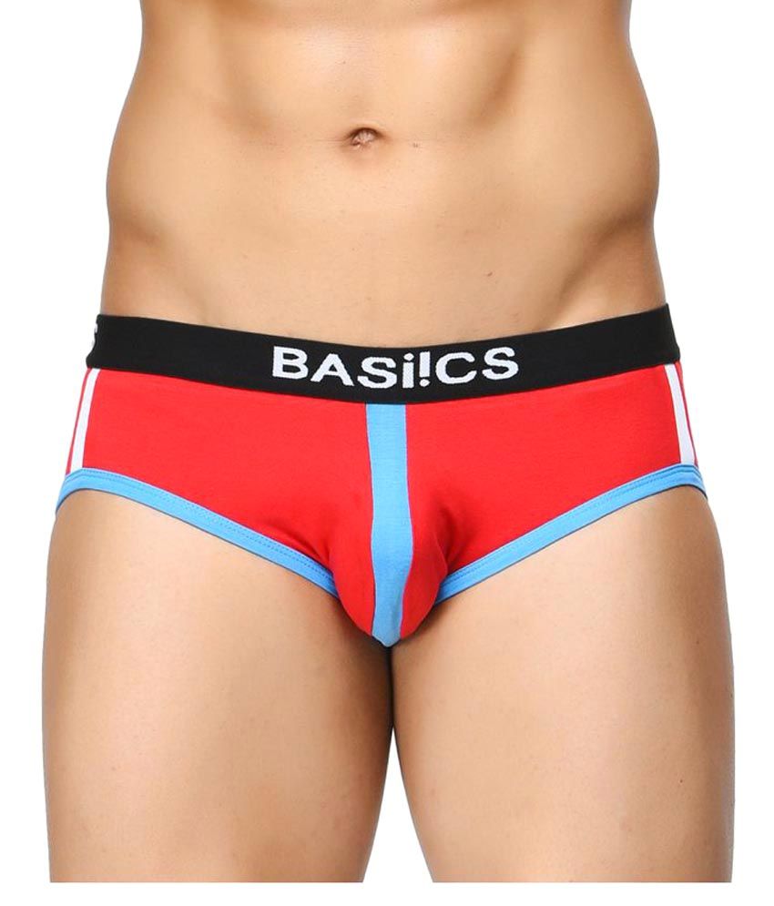     			BASIICS By La Intimo Pack of 1 Cotton Blend Briefs For Men's ( Red )