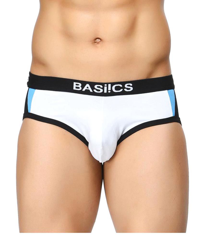     			BASIICS By La Intimo - White Cotton Men's Briefs ( Pack of 1 )