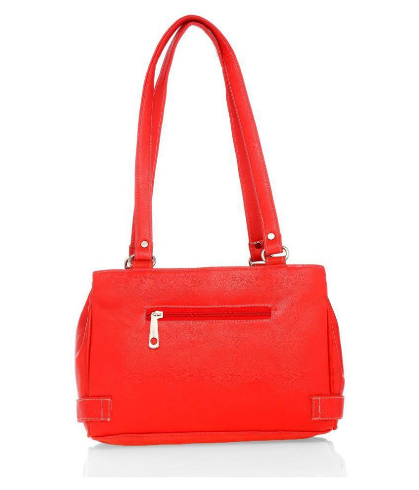 Lady Queen Red Faux Leather Shoulder Bag - Buy Lady Queen Red Faux ...