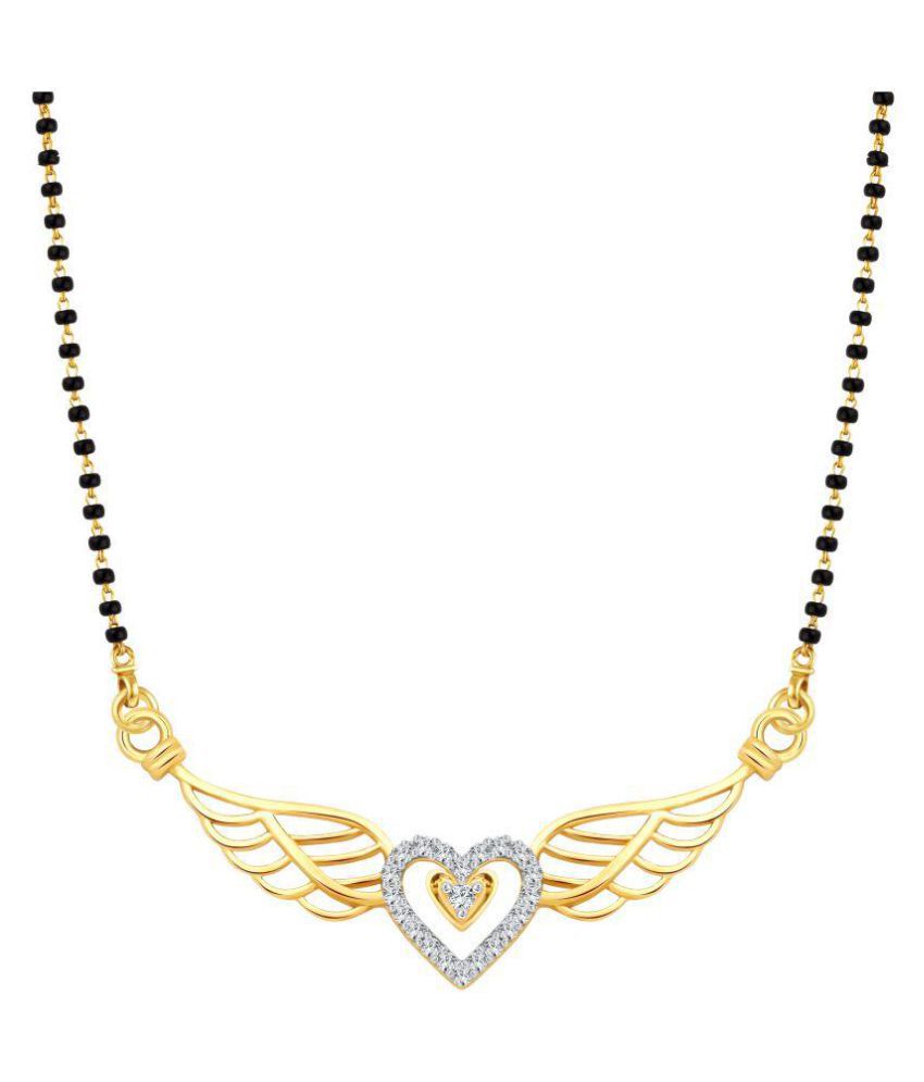     			Vighnaharta Flying Heart Gold and Rhodium Plated Mangalsutra