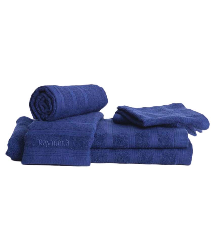 Raymond Set of 6 Towel Set Blue Bath+Hand+Face Towel Set Buy Raymond