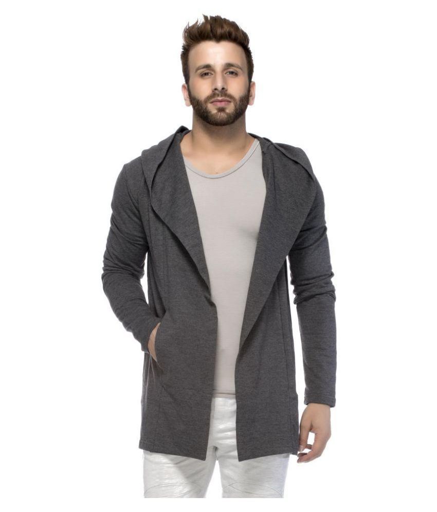 male hooded cardigan