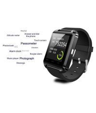 Life Like U8 Bluetooth Smartwatch - Black-Rubber Strap