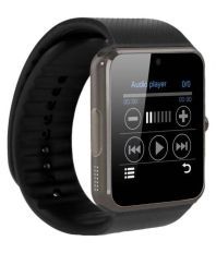 Life Like Gt08 Bluetooth Smartwatch With Sim & Sd Card Support-Black -Rubber Strap