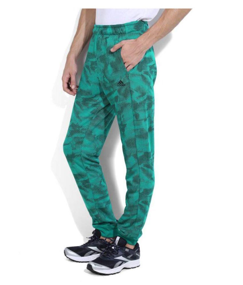 Adidas Green Polyester Viscose Trackpants - Buy Adidas Green Polyester Viscose Trackpants Online 