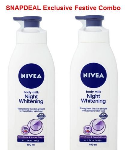 Nivea Night Whitening Body Lotion 400ml-Pack of 2: Buy 