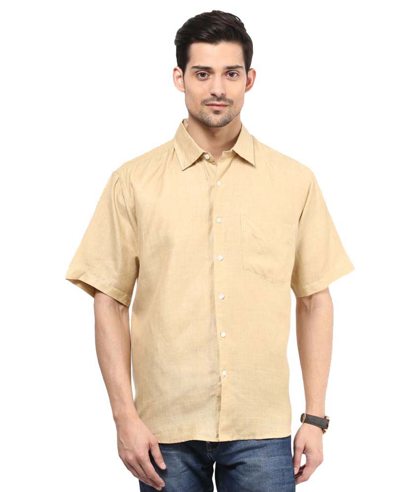     			Vivid India Beige Casuals Regular Fit Shirt