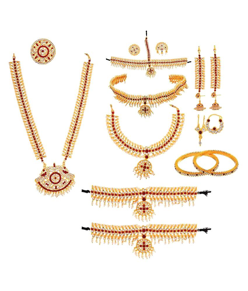 Usha Gold Plating Works Golden Bharatanatyam Jewellery Set Buy Usha