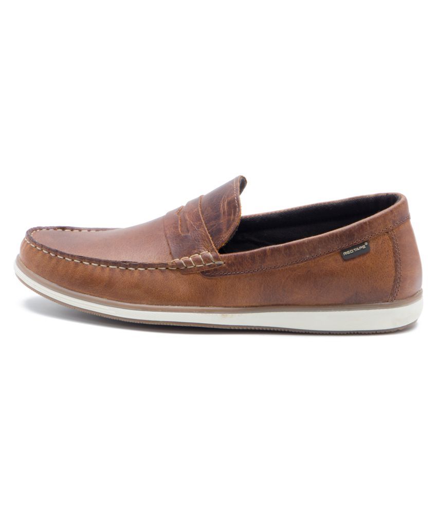 redtape brown loafers