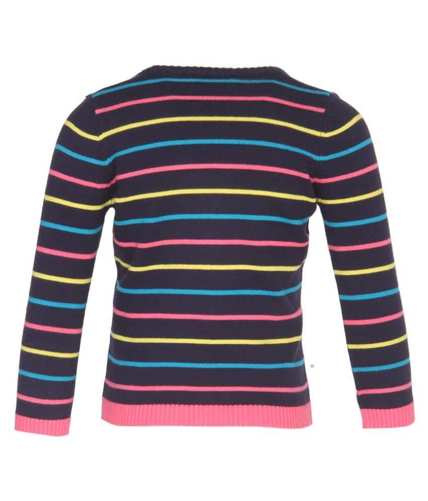 United Colors of Benetton Black Striped Buttoned Cardigan - Buy United Colors of Benetton Black 