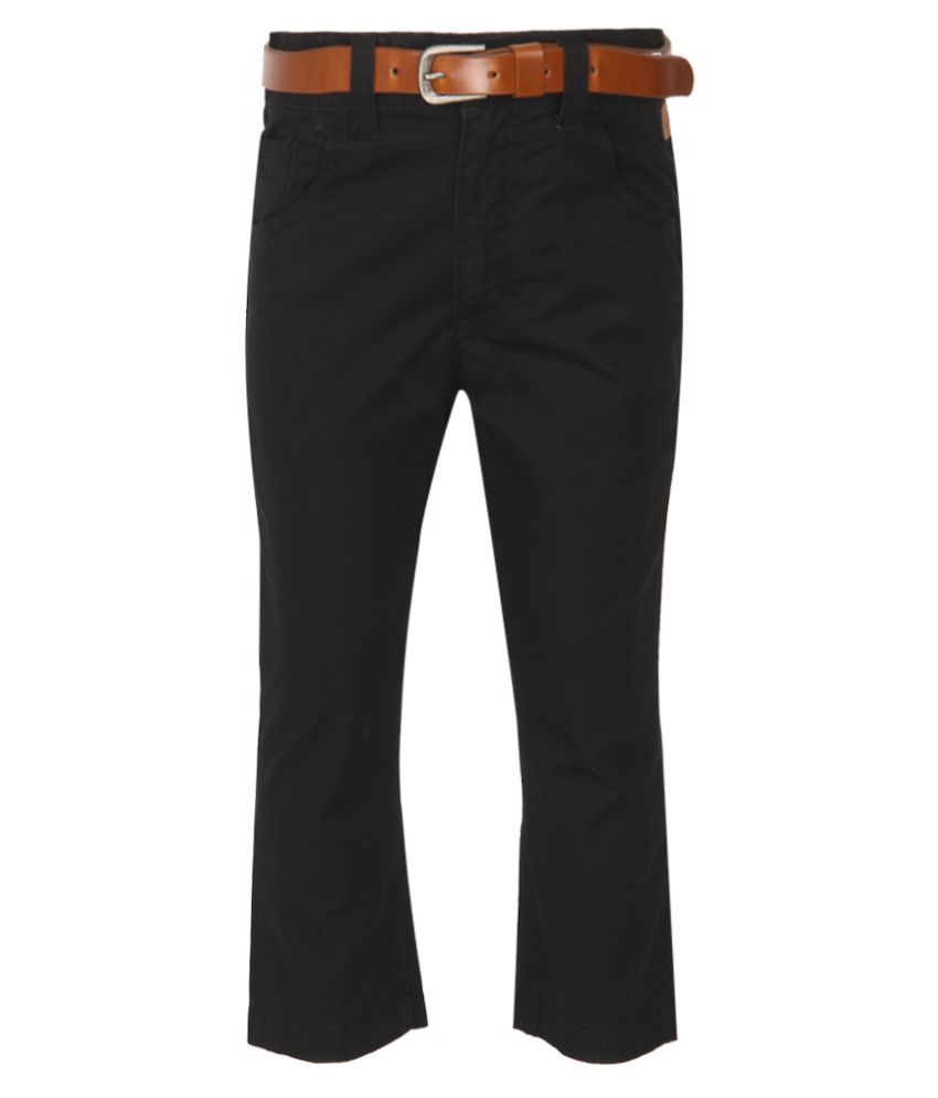 United Colors of Benetton Black Trousers With Belt - Buy United Colors of Benetton Black 
