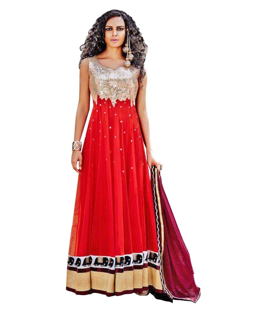 red georgette frock
