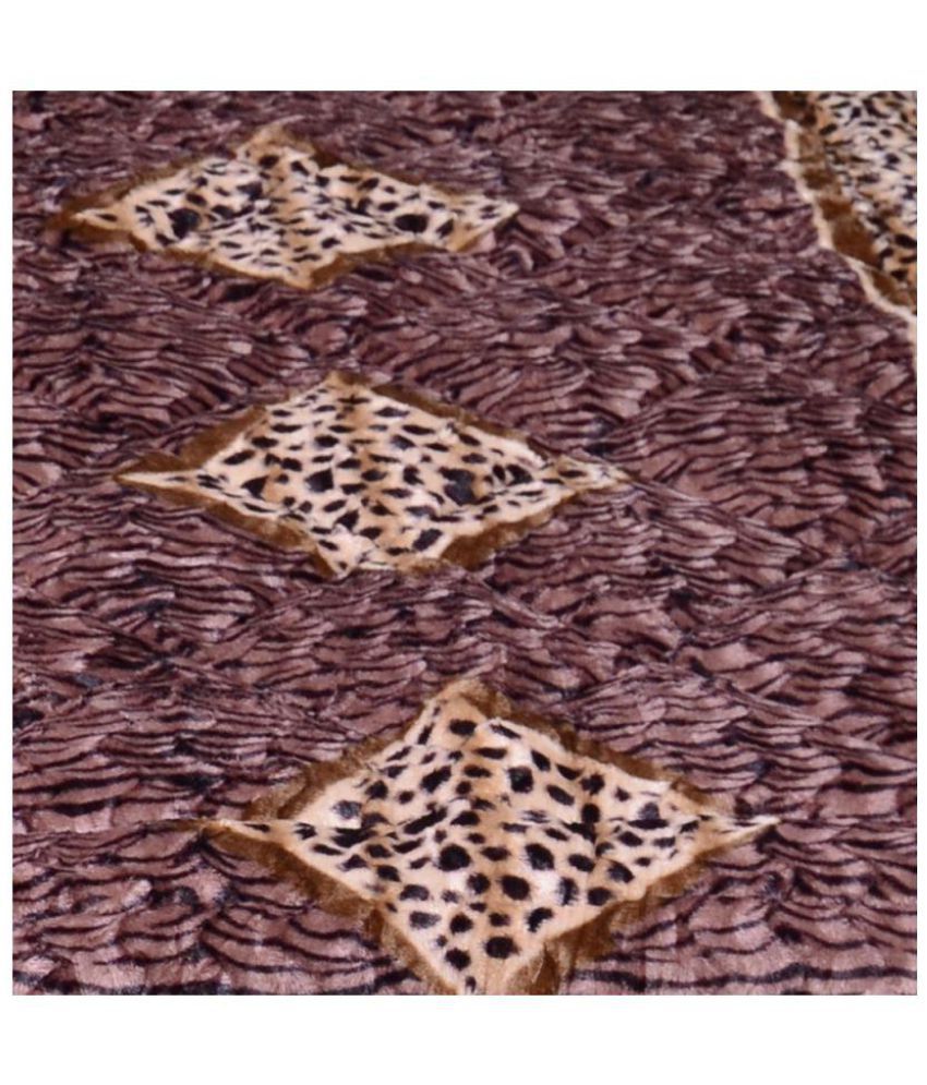 Titos Single Polyester Brown Printed Quilt - Buy Titos Single Polyester ...